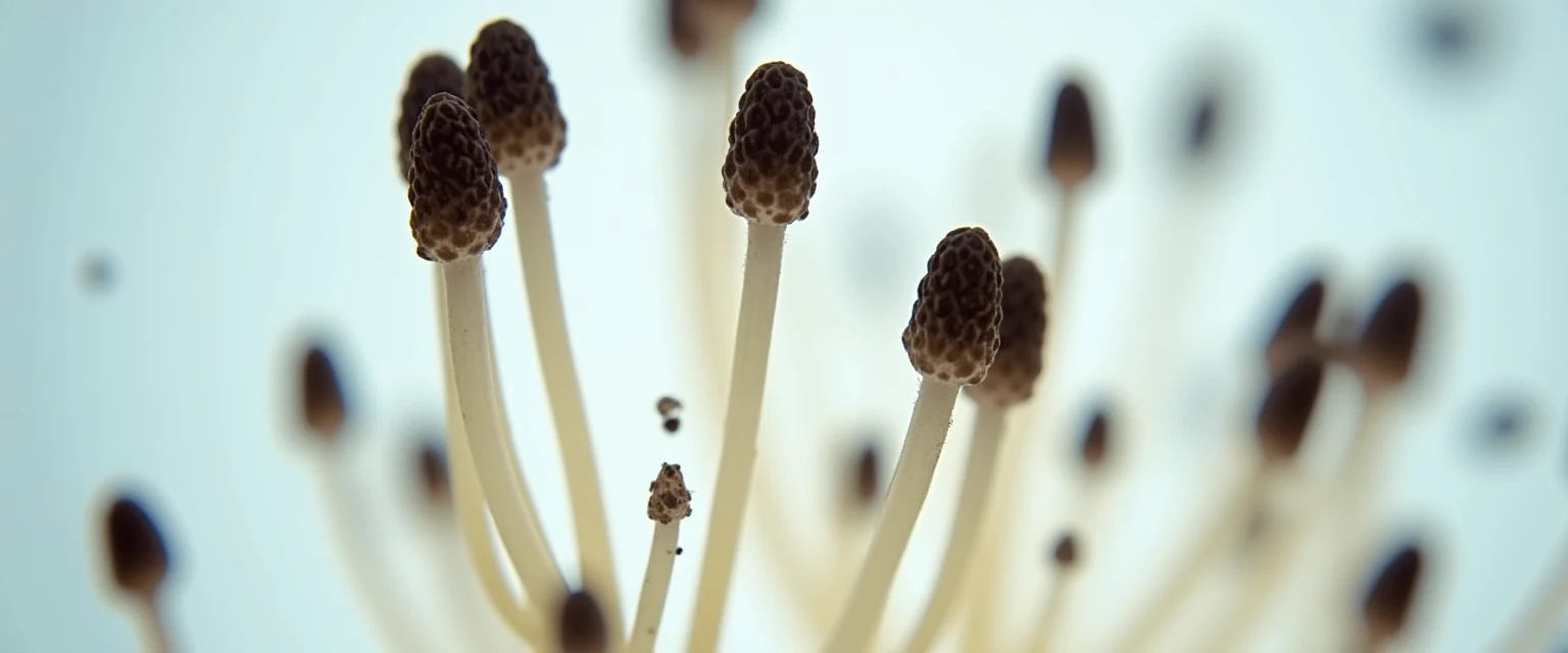 A spore seen through the microscope