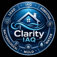 Clarity IAQ services seal: IAQ, lead, asbestos, mold, water, bacteriological